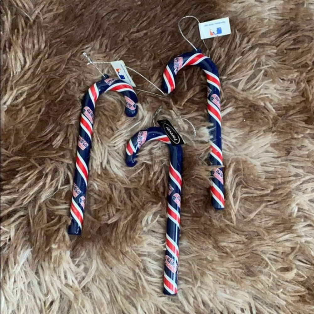 NWT 2007 Boston Red Sox World Series Champions Candy Cane Ornaments Set of 3